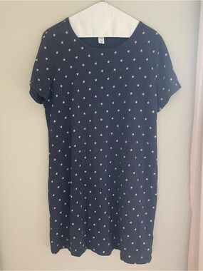 Old Navy Navy Star-Print Short Sleeve Mini Dress